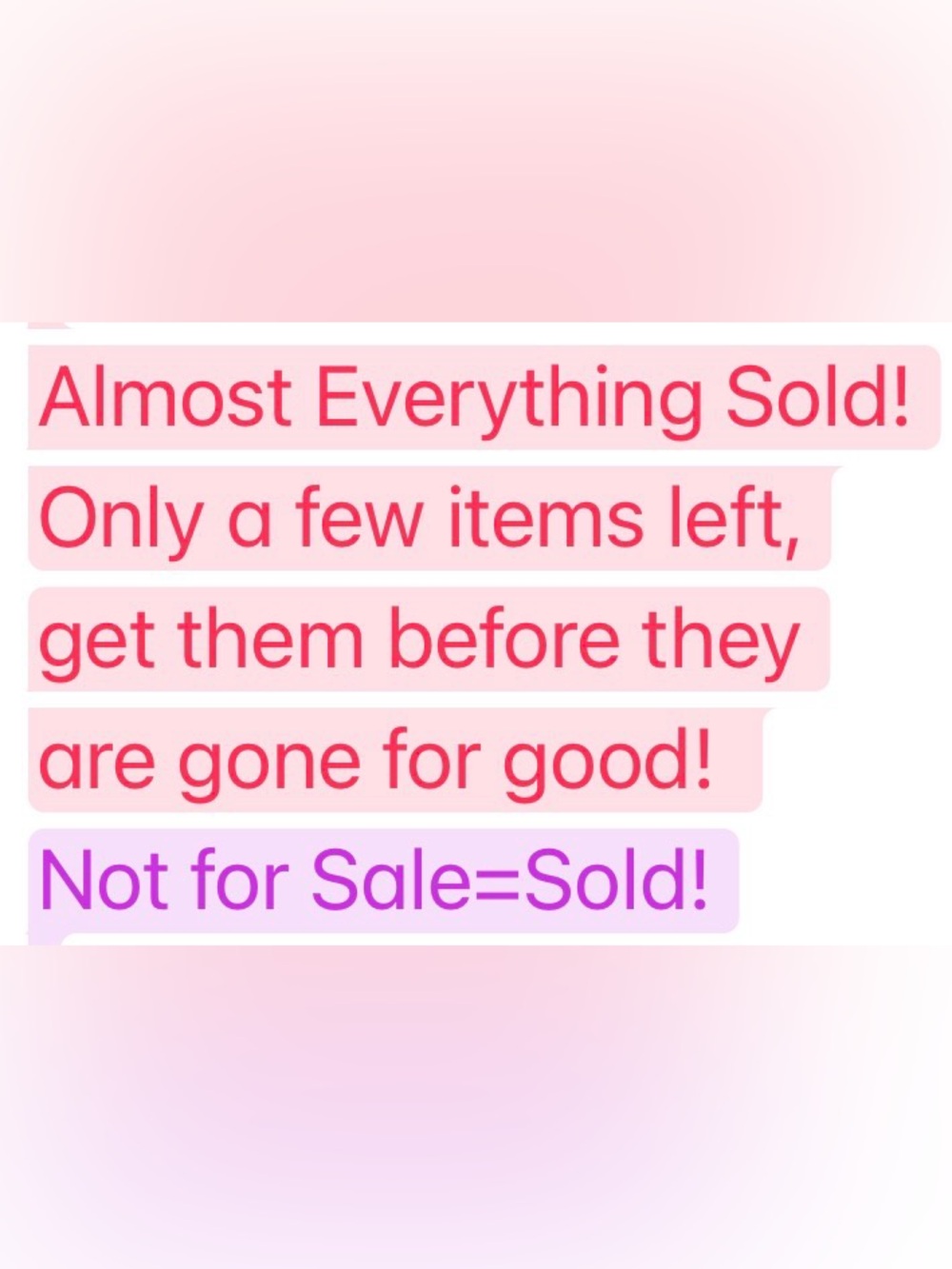 Selling Out FAST!